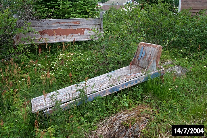 Hand-made 20th-century furniture abanoned at Croque Waterfront.